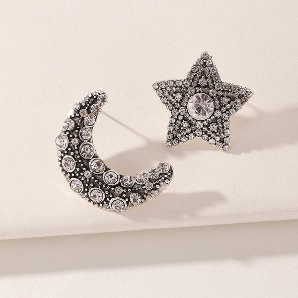 stud korean simple crystal star moon earrings asymmetric aesthetic black statement for women fashion party jewelry gift, Golden;silver
stud korean simple crystal star moon earrings asymmetric aesthetic black statement for women fashion party jewelry gift, Golden;silver