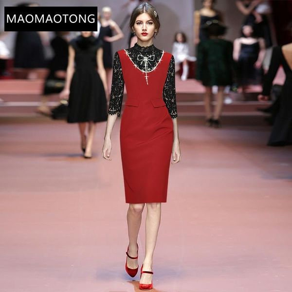 casual dresses moaayina fashion designer summer midi dress women's stand-up collar beading lace 3/4 sleeve lady slim pencil, Black;gray
casual dresses moaayina fashion designer summer midi dress women's stand-up collar beading lace 3/4 sleeve lady slim pencil, Black;gray