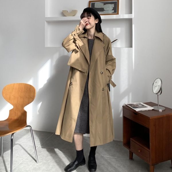 women's trench coats female fashion autumn elegant double breasted korean coat trench with long female belt b721 jacket 8e3i, Tan;black
women's trench coats female fashion autumn elegant double breasted korean coat trench with long female belt b721 jacket 8e3i, Tan;black