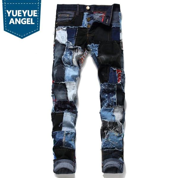 fashion spliced jeans mens korean style slim casual straight pants patch pockets zippers vintage streetwear classic men's, Blue
fashion spliced jeans mens korean style slim casual straight pants patch pockets zippers vintage streetwear classic men's, Blue