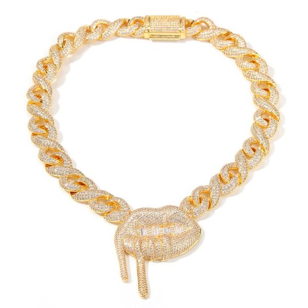 iced out lip necklace with 14mm miami chains micro pave cubic zirconia fashion luxury hip hop jewelry pendant necklaces, Silver
iced out lip necklace with 14mm miami chains micro pave cubic zirconia fashion luxury hip hop jewelry pendant necklaces, Silver