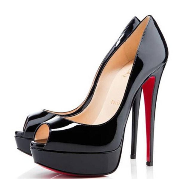 classic brand ladies fish mouth high heels european and american open-toed women's shoes dress, Black
classic brand ladies fish mouth high heels european and american open-toed women's shoes dress, Black