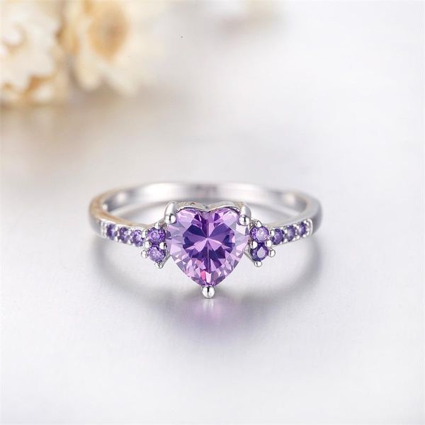 fashion luxury purple zircon crystal ring for women lovely heart shape 925 silver jewelry romantic valentine's day gift cluster rings, Golden;silver
fashion luxury purple zircon crystal ring for women lovely heart shape 925 silver jewelry romantic valentine's day gift cluster rings, Golden;silver