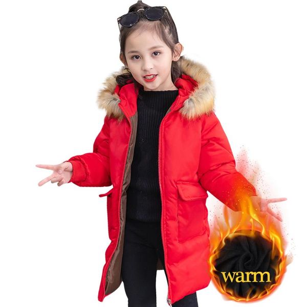 down coat girls long outerwear fur hoodies thick warm girl cotton padded children's teen clothes, Blue;gray
down coat girls long outerwear fur hoodies thick warm girl cotton padded children's teen clothes, Blue;gray