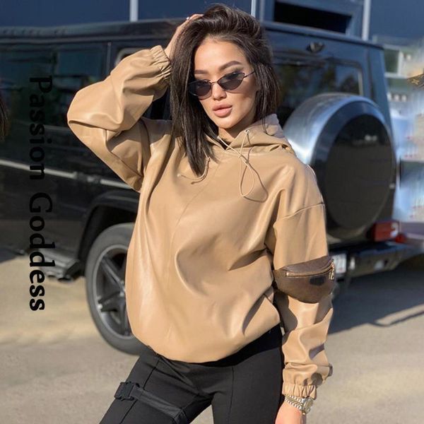 casual fashion women pu hoodies sweatshirt windproof black khaki leather loose pullovers outcoat long sleeve hooded sweatshirts women's
casual fashion women pu hoodies sweatshirt windproof black khaki leather loose pullovers outcoat long sleeve hooded sweatshirts women's