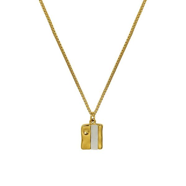 pendant necklaces simple stainless steel irregular square inlay natural shell box chain clavicle collares para mujer, Silver
pendant necklaces simple stainless steel irregular square inlay natural shell box chain clavicle collares para mujer, Silver