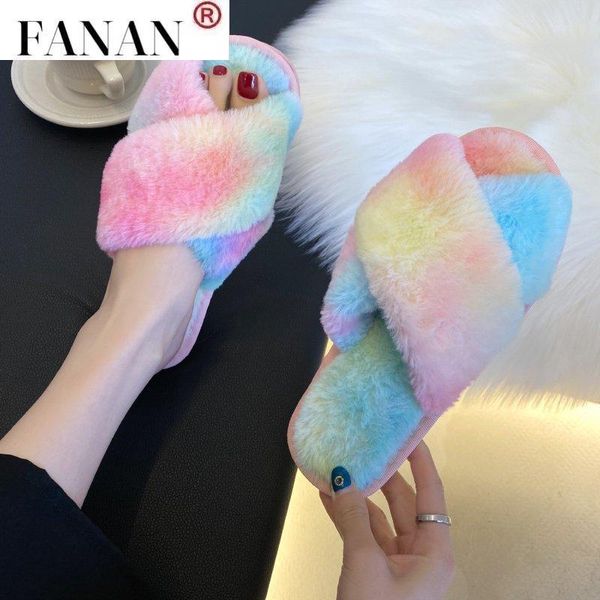 women homeslippers winter faux fur fashion warm comfortable shoes woman slip on flats female slides mixed colors indoor slippers, Black
women homeslippers winter faux fur fashion warm comfortable shoes woman slip on flats female slides mixed colors indoor slippers, Black