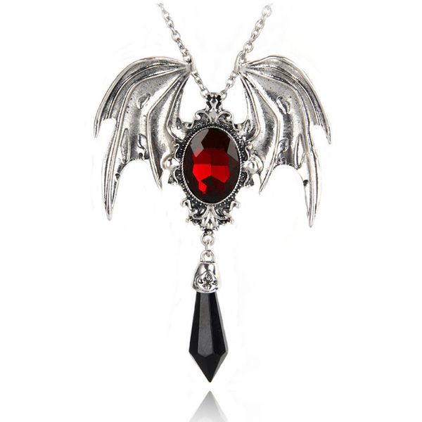 vintage victorian bat wing gothic crystal pendant necklace sweater chain jewelry halloween gift for teen women men necklaces, Silver
vintage victorian bat wing gothic crystal pendant necklace sweater chain jewelry halloween gift for teen women men necklaces, Silver