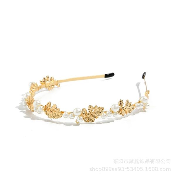 hair ornament female pearl metal leaf baroque hairband student personality headband temperament headband, Silver
hair ornament female pearl metal leaf baroque hairband student personality headband temperament headband, Silver