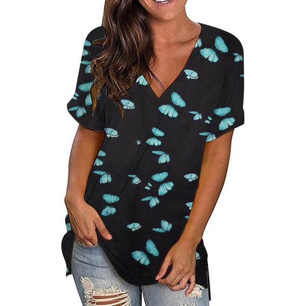 women's blouses & shirts summer casual butterfly printed 2021 short sleeve v-neck pullover oversize bohemian women shirt #4, White
women's blouses & shirts summer casual butterfly printed 2021 short sleeve v-neck pullover oversize bohemian women shirt #4, White