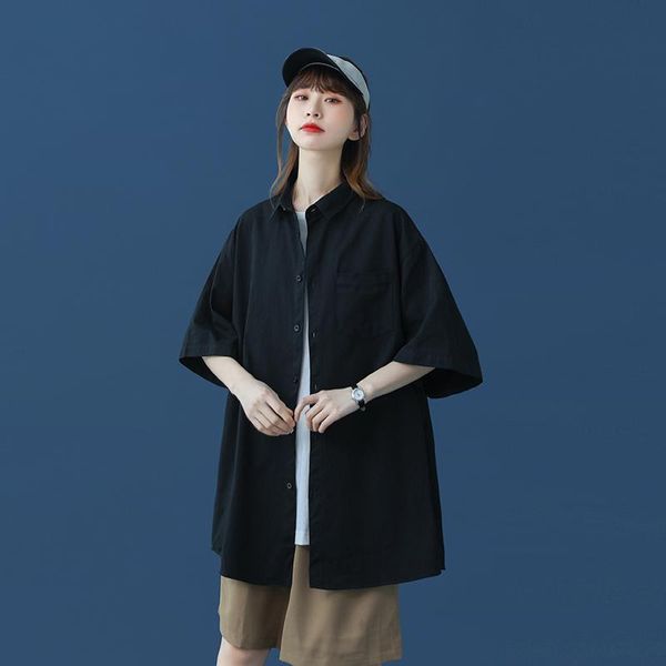 women's blouses & shirts summer korean fashion button down white black blouse women short sleeves chest pocket loose street clothes
women's blouses & shirts summer korean fashion button down white black blouse women short sleeves chest pocket loose street clothes