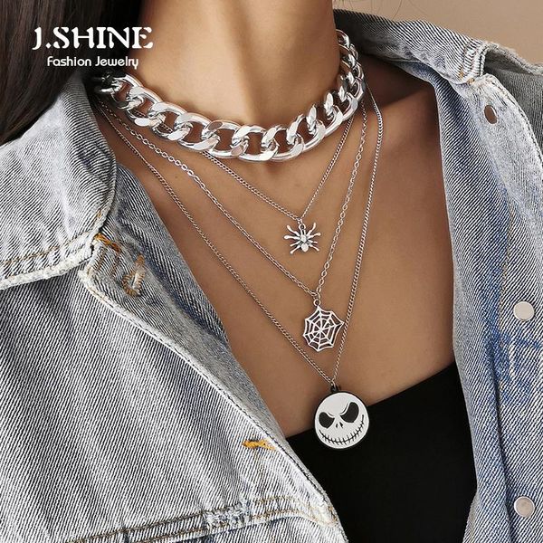 jshine 4pcs/set fantsy spider web pendant necklaces layered thick choker cuban chain punk statement necklace women accessories chains, Silver
jshine 4pcs/set fantsy spider web pendant necklaces layered thick choker cuban chain punk statement necklace women accessories chains, Silver