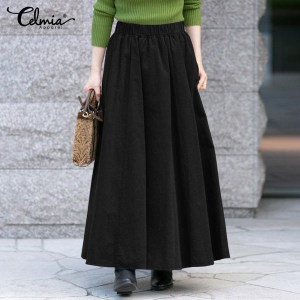 skirt celmia women's vintage corduroy maxi casual loose solid high waist skirts all-match elagant office lady pleated skirt 5xl, Black
skirt celmia women's vintage corduroy maxi casual loose solid high waist skirts all-match elagant office lady pleated skirt 5xl, Black