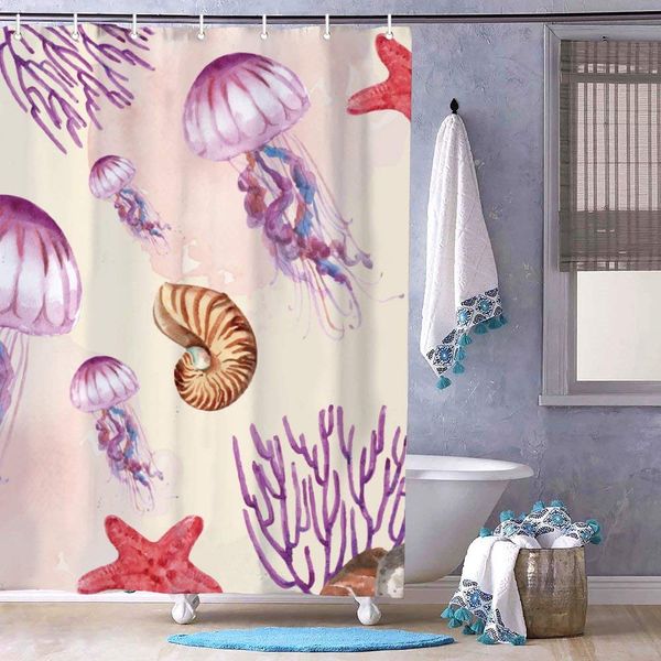 bath curtain shower curtain pink pretty watercolor jellyfish with hooks polyester machine washable waterproof decorative for
bath curtain shower curtain pink pretty watercolor jellyfish with hooks polyester machine washable waterproof decorative for