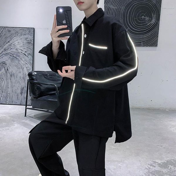 black white men's shirt large size long sleeve casual shirts mens blouse harajuku males vintage clothes button loose 2021, White;black
black white men's shirt large size long sleeve casual shirts mens blouse harajuku males vintage clothes button loose 2021, White;black