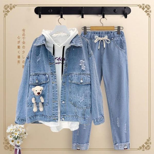 Women's Two Piece Pants 2021 Female Spring Autumn Fashion Suits Two-piece Denim Jacket And Long Jeans Ladies High Waist Suit X8, White
Women's Two Piece Pants 2021 Female Spring Autumn Fashion Suits Two-piece Denim Jacket And Long Jeans Ladies High Waist Suit X8, White