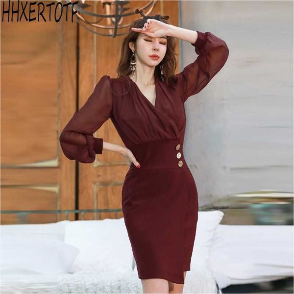 spring fashion temperament women v-neck puff long sleeve slim bodycon sheath pencil dress 210531, Black;gray
spring fashion temperament women v-neck puff long sleeve slim bodycon sheath pencil dress 210531, Black;gray