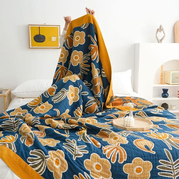 blankets cotton flower print large size bed nap blanket cover sofa leisure travel 
blankets cotton flower print large size bed nap blanket cover sofa leisure travel