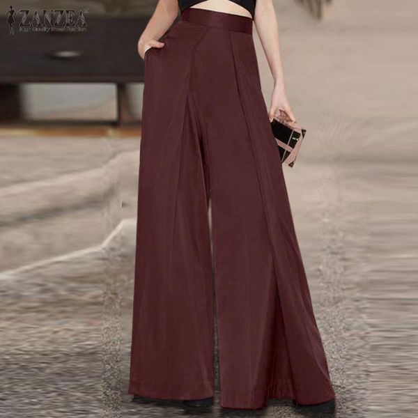 women's pants & capris elegant wide leg trousers zanzea women summer high waist long solid color pleated ol work pantalon fashion flare, Black;white
women's pants & capris elegant wide leg trousers zanzea women summer high waist long solid color pleated ol work pantalon fashion flare, Black;white