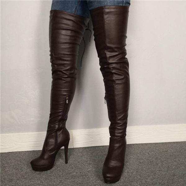 boots solid skintight platform back lace up women over knee high thigh booties for big size 47 thin heel, Black
boots solid skintight platform back lace up women over knee high thigh booties for big size 47 thin heel, Black