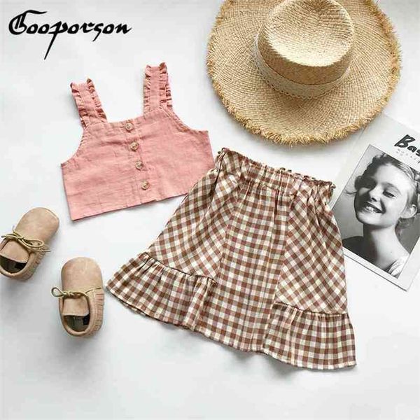 fashion kids girls clothes set girls outfit crop & plaid skirt clothing suit children stylish wear clothing baby clothes 210715, White
fashion kids girls clothes set girls outfit crop & plaid skirt clothing suit children stylish wear clothing baby clothes 210715, White
