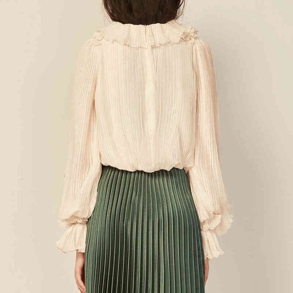 tees elegant patchwork ruffle shirt for women stand collar long sleeve casual solid blouse female fashion clothing, White
tees elegant patchwork ruffle shirt for women stand collar long sleeve casual solid blouse female fashion clothing, White