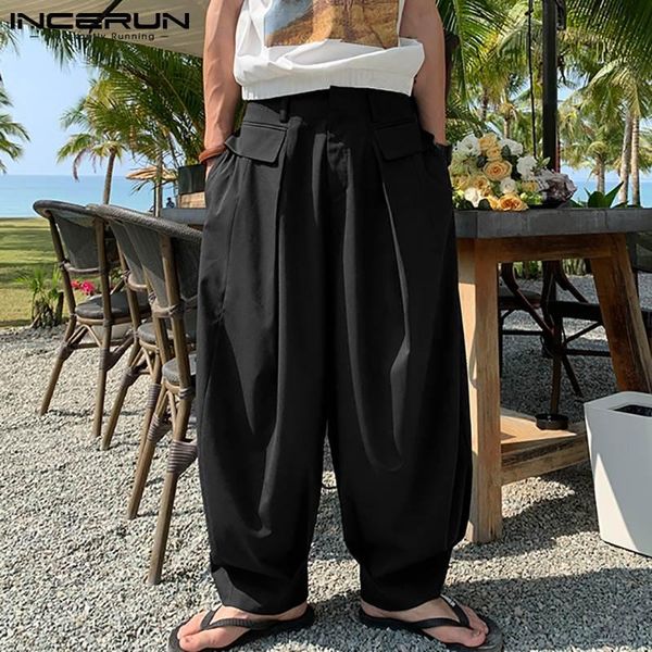 men's pants fashionable incerun 2021 mens casual trousers korean style stylish male loose-fitting wide-footed bloomers drape s-5xl, Black
men's pants fashionable incerun 2021 mens casual trousers korean style stylish male loose-fitting wide-footed bloomers drape s-5xl, Black