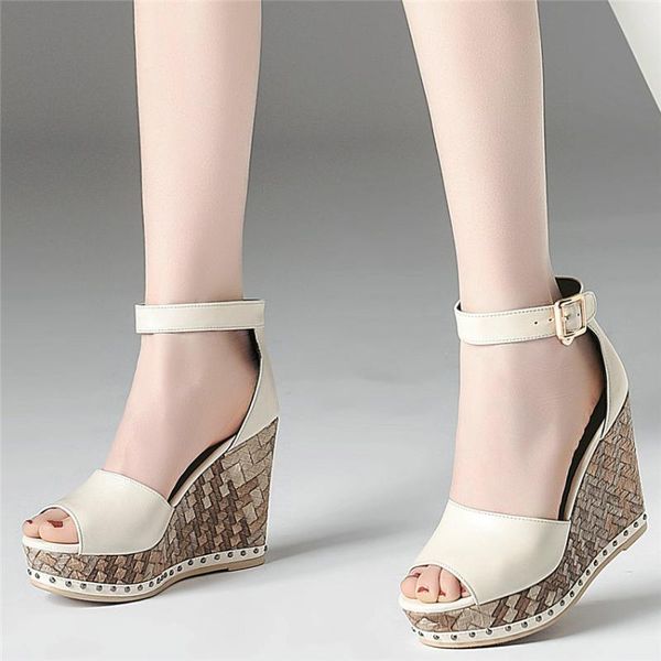 women cow leather wedges super high heels roman gladiator sandals ankle strap platform summer party pumps open toe casual shoes, Black
women cow leather wedges super high heels roman gladiator sandals ankle strap platform summer party pumps open toe casual shoes, Black
