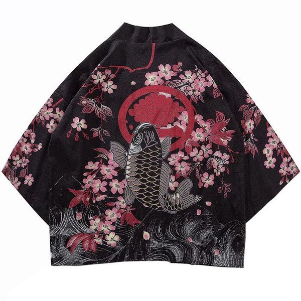 men's jackets 2021 harajuku japanese kimono jacket men koi fish hip hop mens japan style streetwear thin clothes loose coat, Black;brown
men's jackets 2021 harajuku japanese kimono jacket men koi fish hip hop mens japan style streetwear thin clothes loose coat, Black;brown