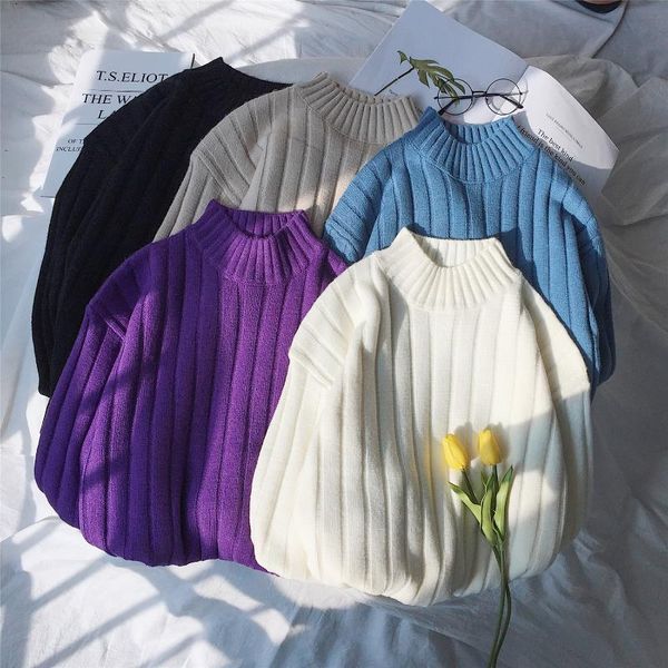 men's sweaters 2021 men casual sweater loose harajuku style mens fashion pullover knitted round neck long sleeve male autumn winter, White;black
men's sweaters 2021 men casual sweater loose harajuku style mens fashion pullover knitted round neck long sleeve male autumn winter, White;black