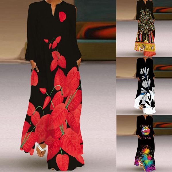 casual dresses 3d flower printed long maxi dress 2021 autumn sleeve beach plus size girls elegant boho loose party, Black;gray
casual dresses 3d flower printed long maxi dress 2021 autumn sleeve beach plus size girls elegant boho loose party, Black;gray