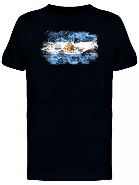 argentina smoky flag men's tee -image by shutterstock, White;black 
argentina smoky flag men's tee -image by shutterstock, White;black