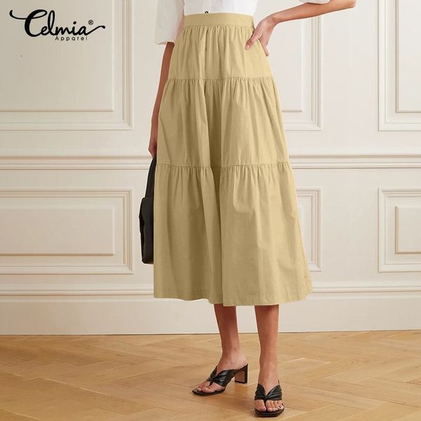 skirt 2021 summer casual high waist long skirts celmia women elegant solid color pleated skirt loose zipper work bottoms plus size 5xl, Black
skirt 2021 summer casual high waist long skirts celmia women elegant solid color pleated skirt loose zipper work bottoms plus size 5xl, Black