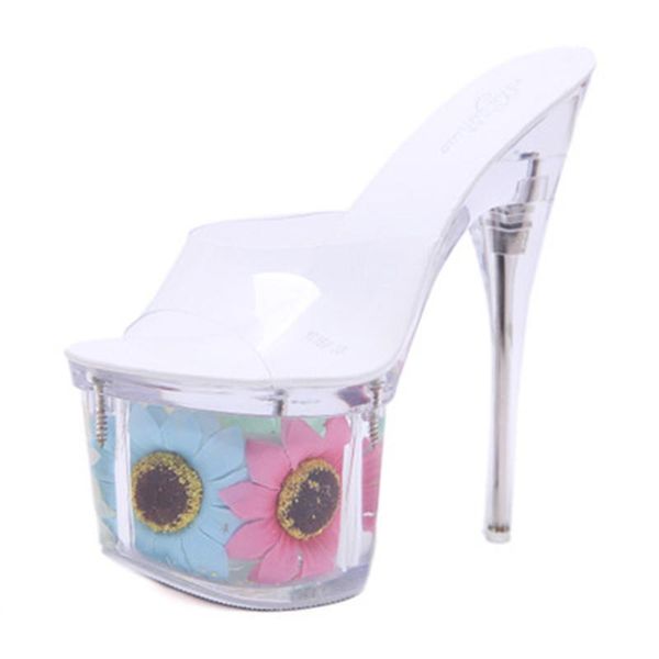 slippers big style super shoes sunflower chunky 17 cm thin heel platform sandals transparent crystal, Black
slippers big style super shoes sunflower chunky 17 cm thin heel platform sandals transparent crystal, Black