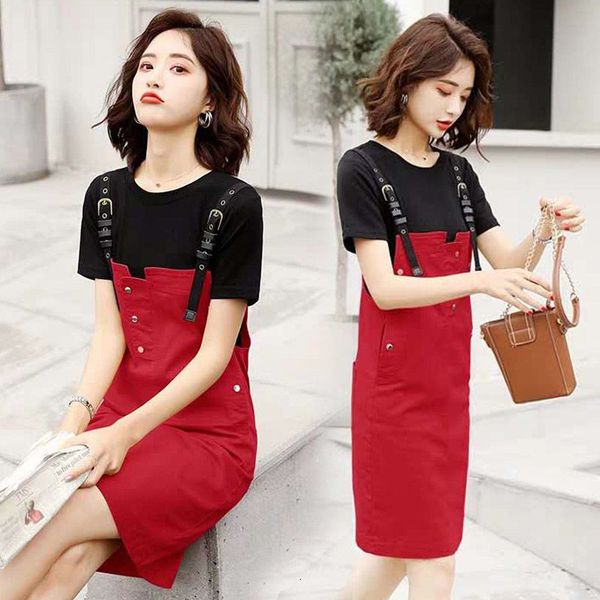 new women 2021 summer sets female short sleeve t-shirt and suspender knee-length 2 piece suit ladies chic casual outfits a865d37t, Black;gray
new women 2021 summer sets female short sleeve t-shirt and suspender knee-length 2 piece suit ladies chic casual outfits a865d37t, Black;gray