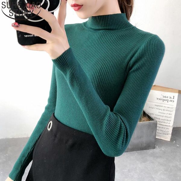 women's sweaters women half high collar sweater 2021 autumn winter knitted pullover bottoming jumper casual soft pull femme 17350, White;black
women's sweaters women half high collar sweater 2021 autumn winter knitted pullover bottoming jumper casual soft pull femme 17350, White;black