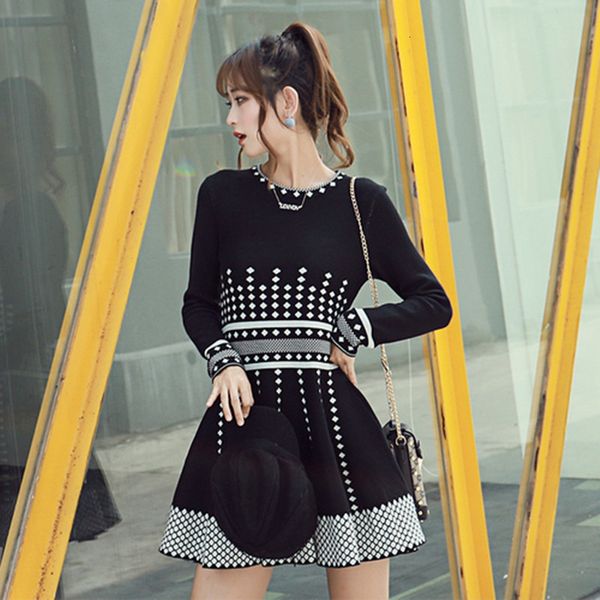 casual dresses quality autumn runway knitted dress women spring slim long sleeve high waist striped sweater vestidos eq5f, Black;gray
casual dresses quality autumn runway knitted dress women spring slim long sleeve high waist striped sweater vestidos eq5f, Black;gray