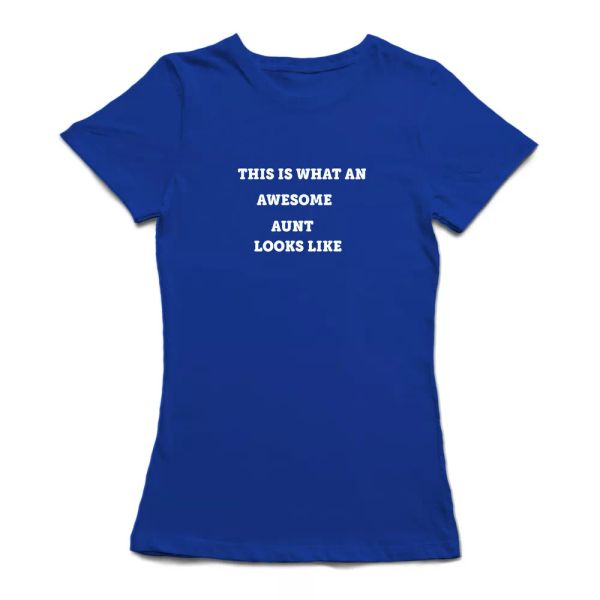 this is what an awesome aunt looks like graphic women's royal blue t-shirt, White;black
this is what an awesome aunt looks like graphic women's royal blue t-shirt, White;black