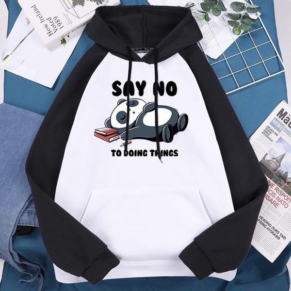 say no to doing things panda printed woman hoody hip hop lace-up hoodies casual raglan hooded harajuku fleece hoodie women's & sweatshi, Black
say no to doing things panda printed woman hoody hip hop lace-up hoodies casual raglan hooded harajuku fleece hoodie women's & sweatshi, Black