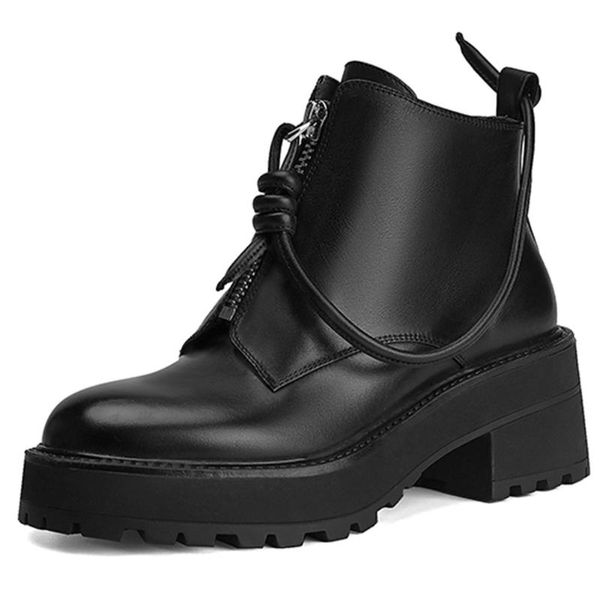 boots lapolaka 2021 female work genuine leather comfy lining square heel round toe high spring ankle women shoes, Black
boots lapolaka 2021 female work genuine leather comfy lining square heel round toe high spring ankle women shoes, Black