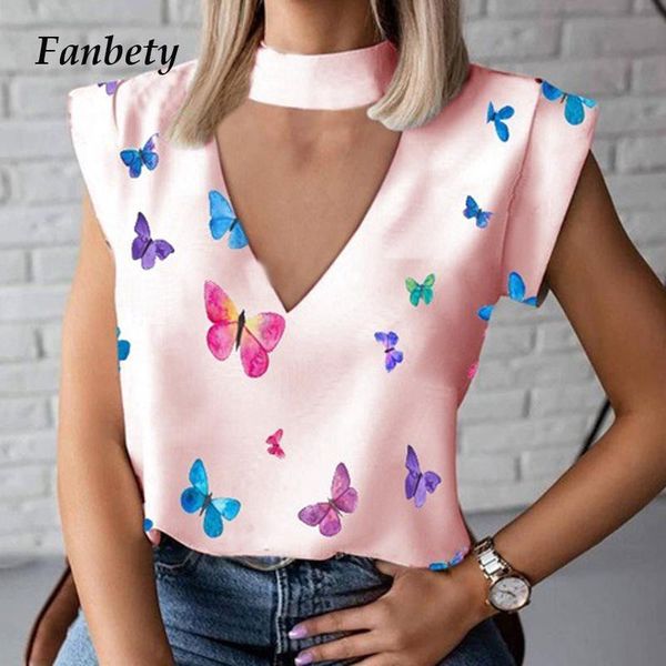 women's blouses & shirts elegant butterfly print blouse women summer fashion halter pullovers office lady casual plus size short sleev, White
women's blouses & shirts elegant butterfly print blouse women summer fashion halter pullovers office lady casual plus size short sleev, White
