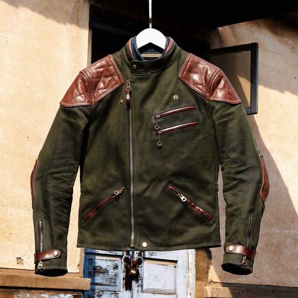 men's leather & faux cdj-106 read description asian size genuine cow waterproof 18oz canvas coat cowhide wax aged looking jacket, Black
men's leather & faux cdj-106 read description asian size genuine cow waterproof 18oz canvas coat cowhide wax aged looking jacket, Black