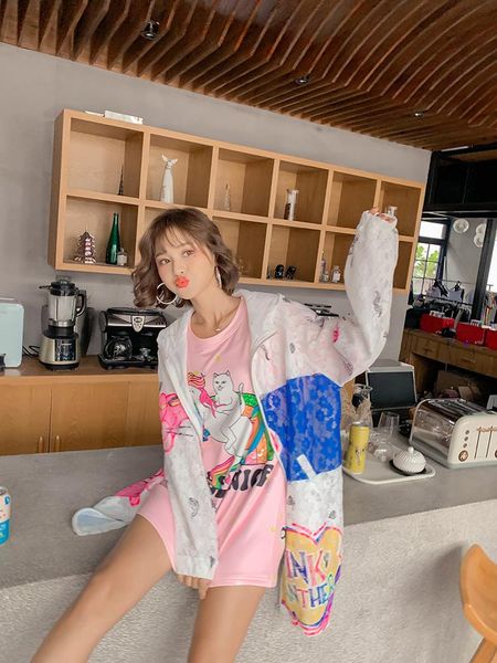 women's jackets 2021 spring fashion lace jacket female mid-length loose cartoon large size hooded thin cardigan tide brand, Black;brown
women's jackets 2021 spring fashion lace jacket female mid-length loose cartoon large size hooded thin cardigan tide brand, Black;brown