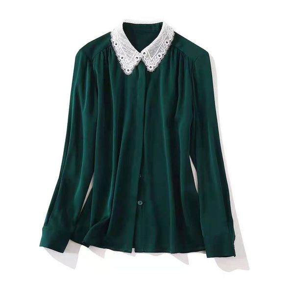 women's blouses & shirts european and american women's clothing the spring long-sleeved lace lapel fashionable single-breasted gre, White
women's blouses & shirts european and american women's clothing the spring long-sleeved lace lapel fashionable single-breasted gre, White
