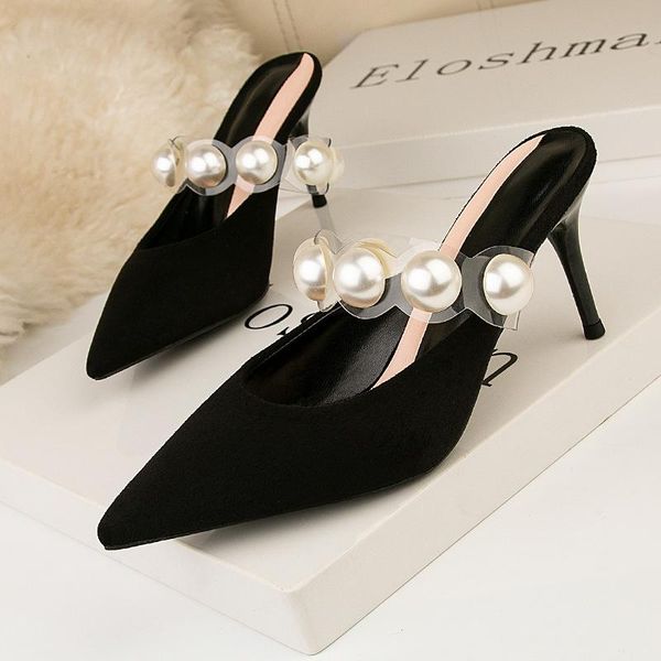 sandals 899-45 korean fashion women's shoes pointed high heels pearl thin transparent fairy wind cooling slippers, Black
sandals 899-45 korean fashion women's shoes pointed high heels pearl thin transparent fairy wind cooling slippers, Black