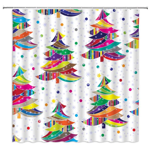 christmas tree shower curtain,colorful striped pine trees polka dots snowflake holiday illustration fabric bathroom decor,hooks
christmas tree shower curtain,colorful striped pine trees polka dots snowflake holiday illustration fabric bathroom decor,hooks
