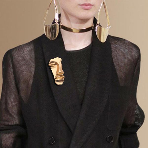 pins, brooches exaggerated for women gold color metal western accessories hijab pins half human face personality broche, Gray
pins, brooches exaggerated for women gold color metal western accessories hijab pins half human face personality broche, Gray