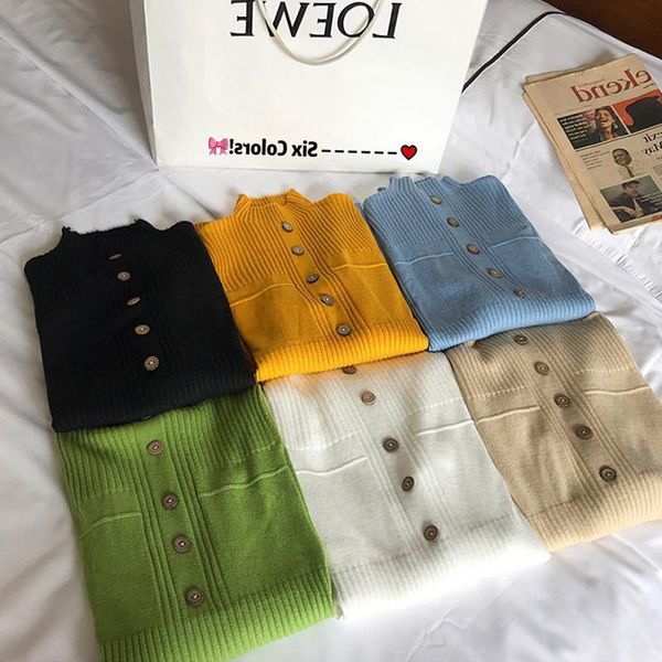 women's sweaters 2021 spring casual women ladies button front turtleneck pull sweater soft knitted jumper femme stretchable pullover cl, White;black
women's sweaters 2021 spring casual women ladies button front turtleneck pull sweater soft knitted jumper femme stretchable pullover cl, White;black