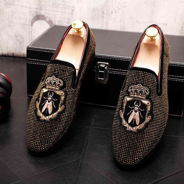 men embroidery skull shoes fashion black gold casual flats men's designer dress sequined loafers platform driving
men embroidery skull shoes fashion black gold casual flats men's designer dress sequined loafers platform driving