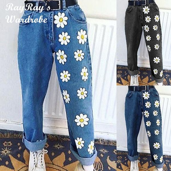 women's jeans rayray fashion chic woman baggy high waisted 2021 straight cute female denim long pants trousers vintage daisies printed, Blue
women's jeans rayray fashion chic woman baggy high waisted 2021 straight cute female denim long pants trousers vintage daisies printed, Blue